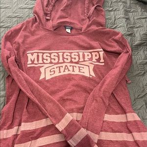 Maroon MSU womens pull over shirt